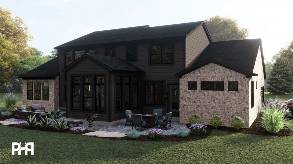 The Weller house plan, exterior view 4
